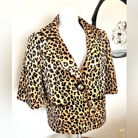 Apt. 9 Faux Fur Animal Print Retro Jacket - Picture 2 of 10